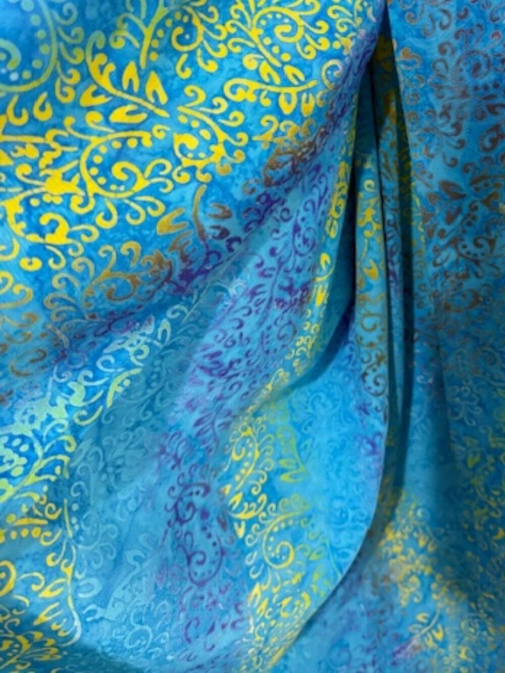 Batik-Style Wide Leg Blue Palazzo Tulip Pants Boho Hippie Festival Size M - Picture 4 of 5